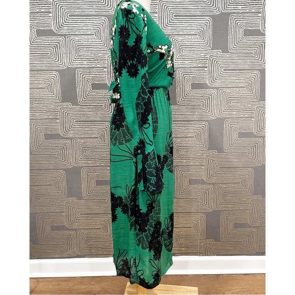 FREE PEOPLE Mixed Print Twist Dress in Green - Picture 6 of 10